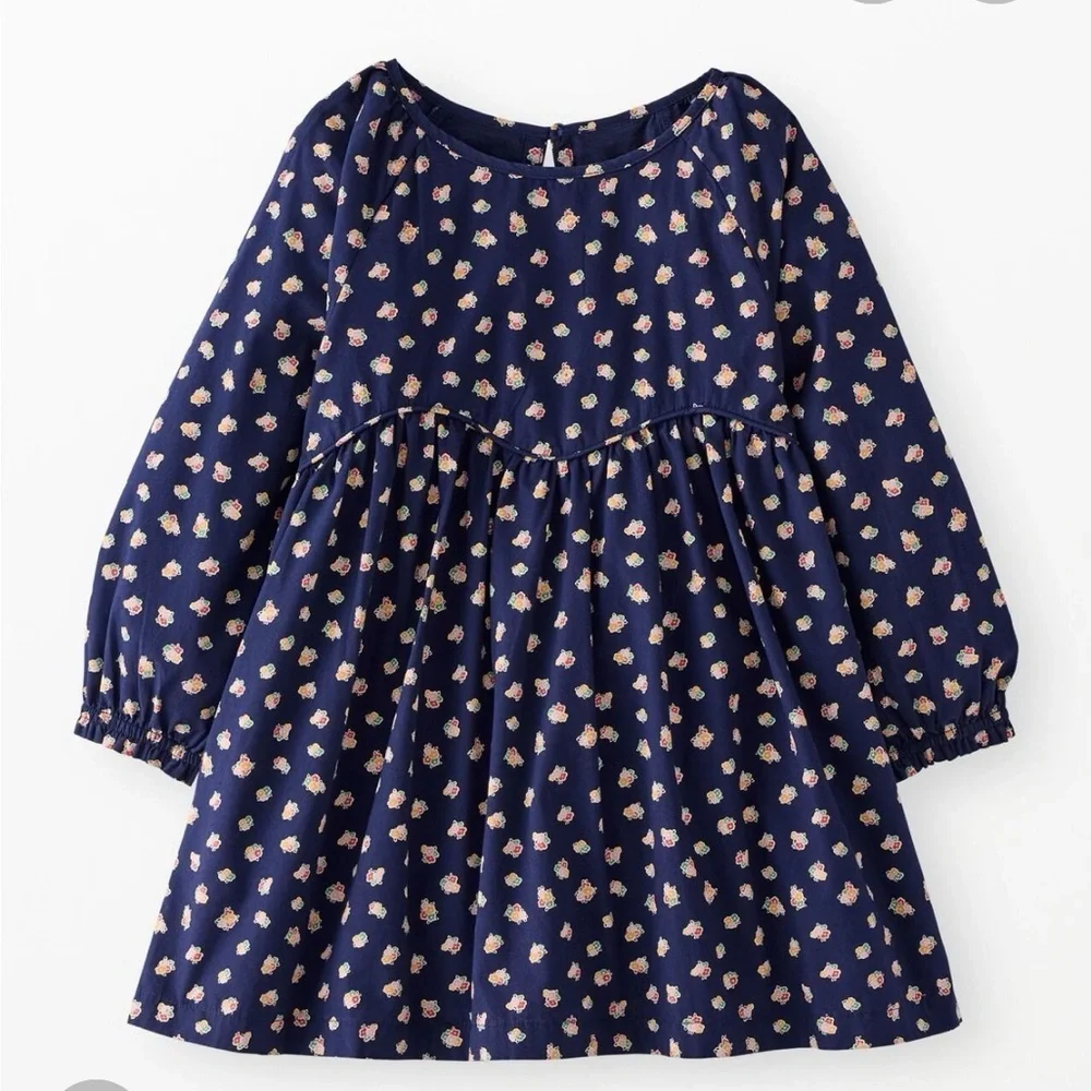 Hanna Andersson Long Sleeved Poplin Dress 6-12 Months